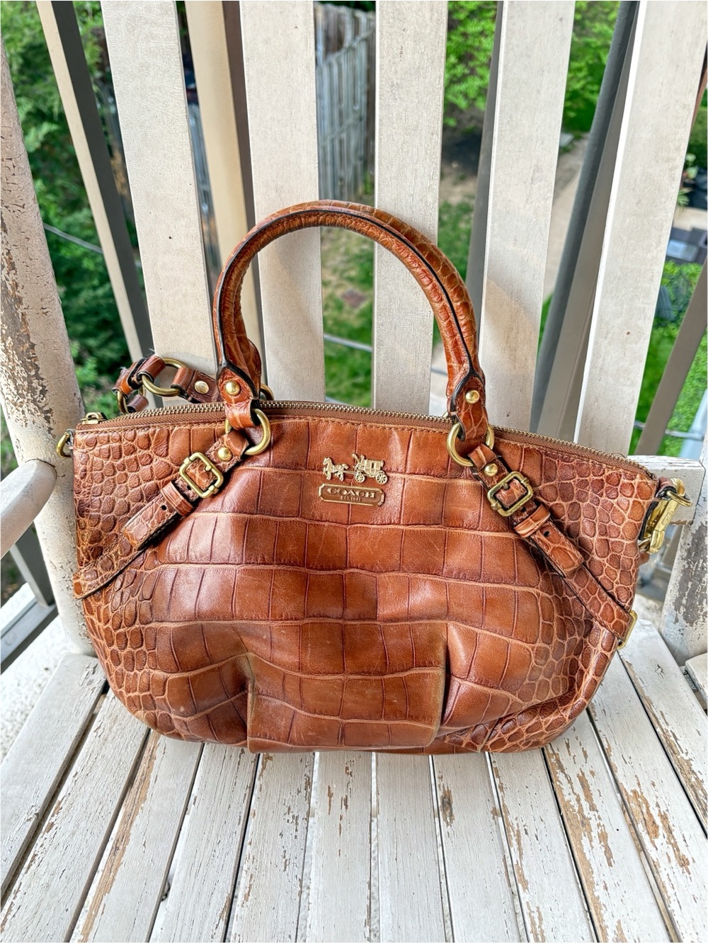 Coach Authentic Madison Croc Embossed Y2K Retro Purse